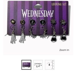 WEDNESDAY™ SILVER-TONE MIXED EARRING SET - 6 PACK